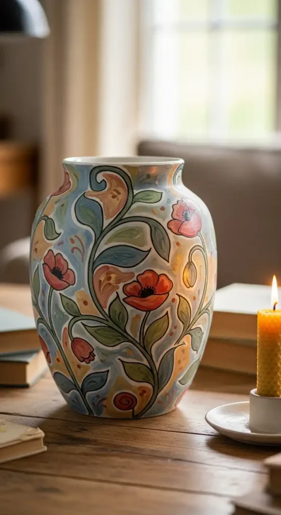 21 Aesthetic Home Decor Ideas Handmade | Unique DIY Inspirations 4 Hand-Painted Ceramic Vases