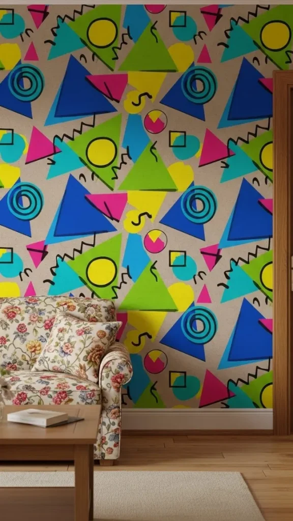 21 90s Aesthetic Home Decor | Retro & Nostalgic Ideas 4 Retro Printed Wallpapers