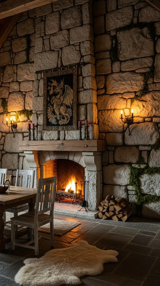 21 LOTR Aesthetic Home Decor | Magical Ideas Inspired by Middle-Earth 4 3. Rustic Stone Accent Walls