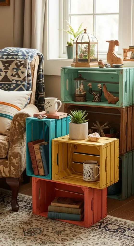 23 Quirky Home Decor Upcycling Funky Junk Interiors | Creative Ideas 4 Upcycled Wooden Crates