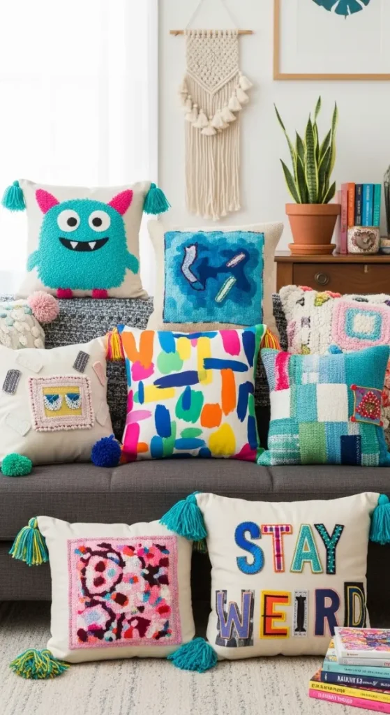 20 DIY Quirky Home Decor | Creative Ideas to Transform Your Space 5 Customized Throw Pillows