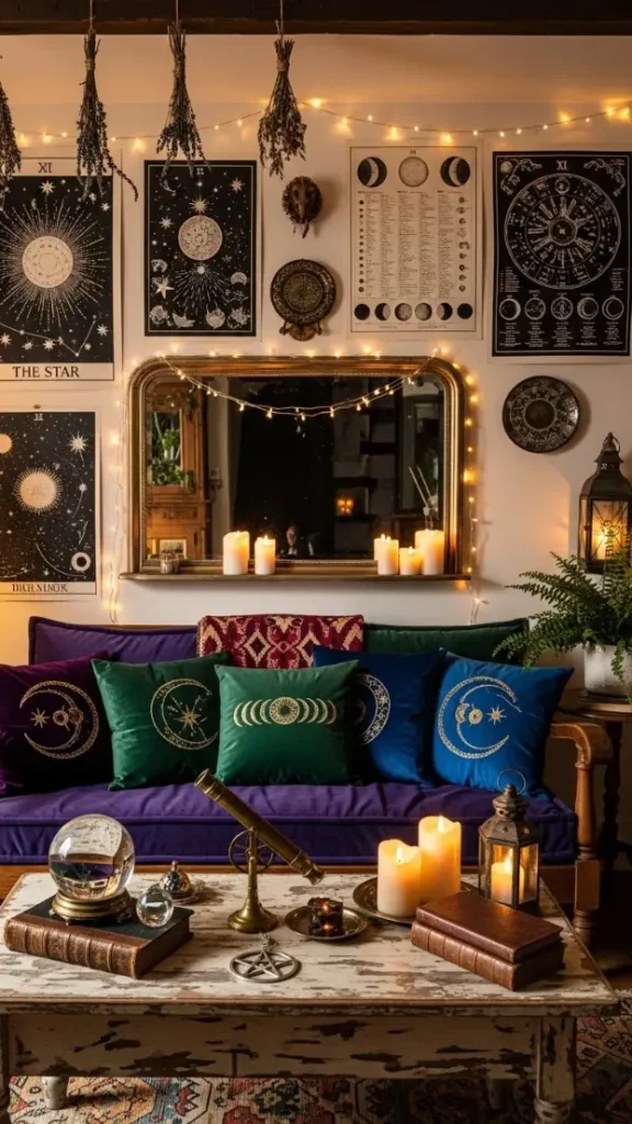 21 Practical Magic Aesthetic Home Decor | Enchanting Ideas for Mystical Spaces 5 Mystical Wall Art