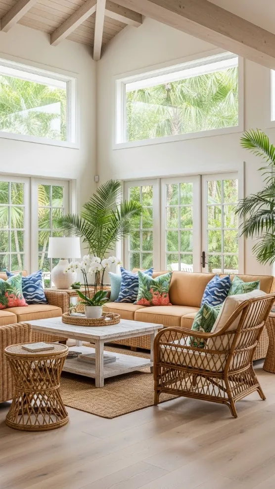 20 Florida Aesthetic Home Decor | Tropical & Coastal Ideas 5 Open & Airy Living Spaces