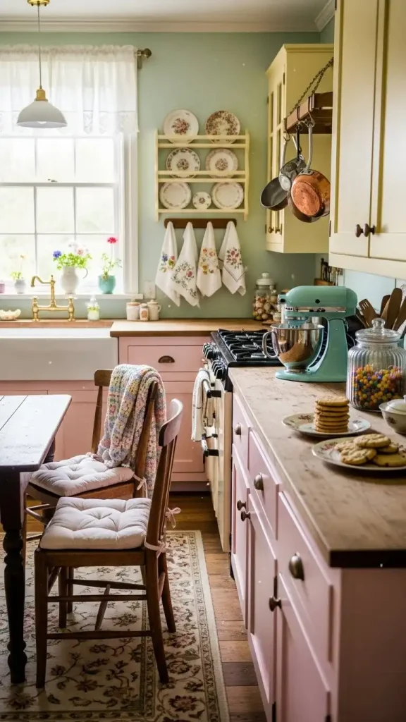 19 Grandmacore Home Decor Kitchen Ideas for Cozy Vintage Style 5 Pastel Color Palette