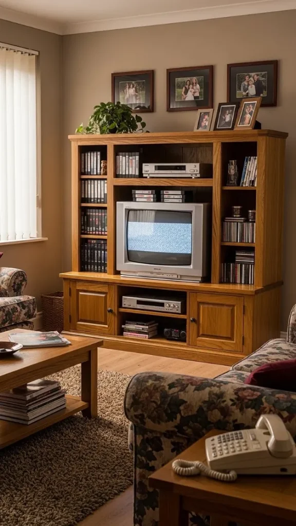 21 90s Aesthetic Home Decor | Retro & Nostalgic Ideas 5 Wooden TV Units