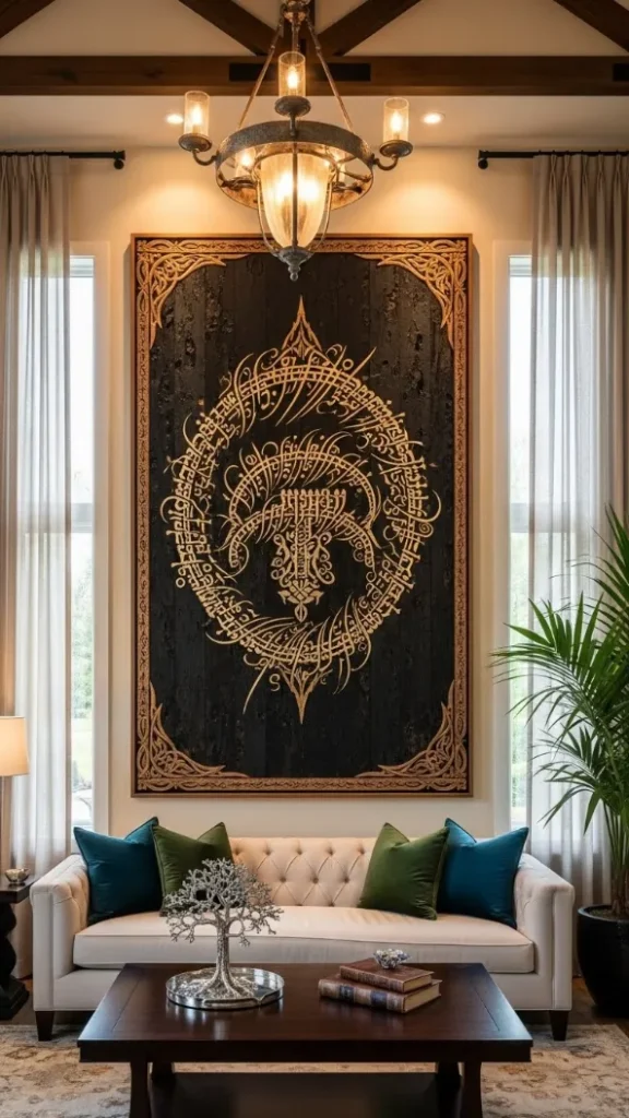 21 LOTR Aesthetic Home Decor | Magical Ideas Inspired by Middle-Earth 6 5. Elvish Wall Art Calligraphy