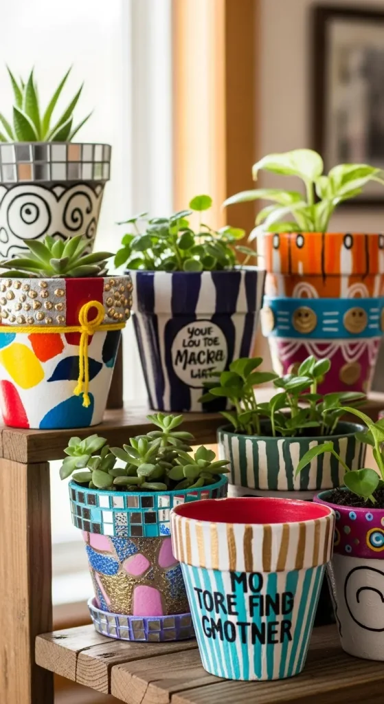 20 DIY Quirky Home Decor | Creative Ideas to Transform Your Space 6 Hand-Painted Plant Pots