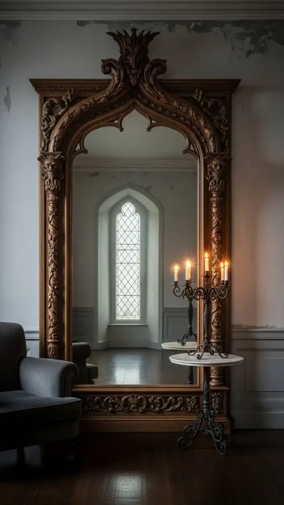 20 Light Gothic Home Decor | Elegant and Soft Gothic Ideas 6 Light Gothic Home Decor with Vintage Mirrors