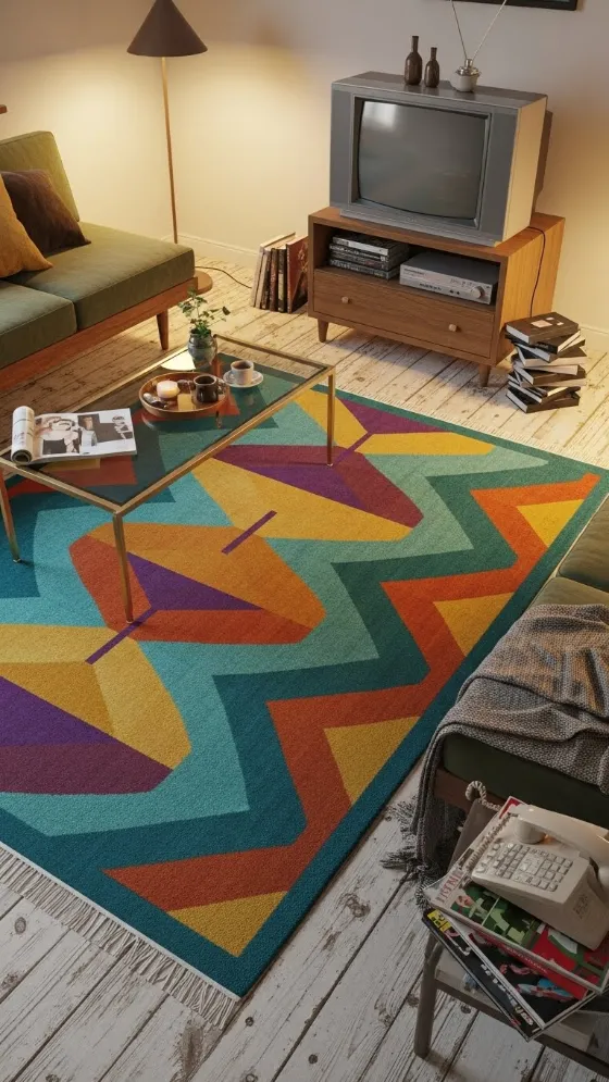 21 90s Aesthetic Home Decor | Retro & Nostalgic Ideas 6 Patterned Area Rugs