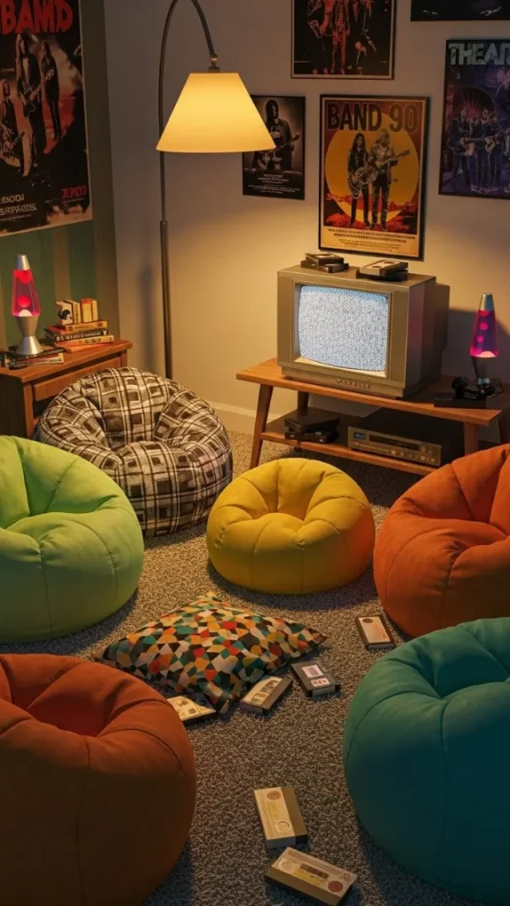 21 90s Aesthetic Home Decor | Retro & Nostalgic Ideas 7 Bean Bags & Floor Seating