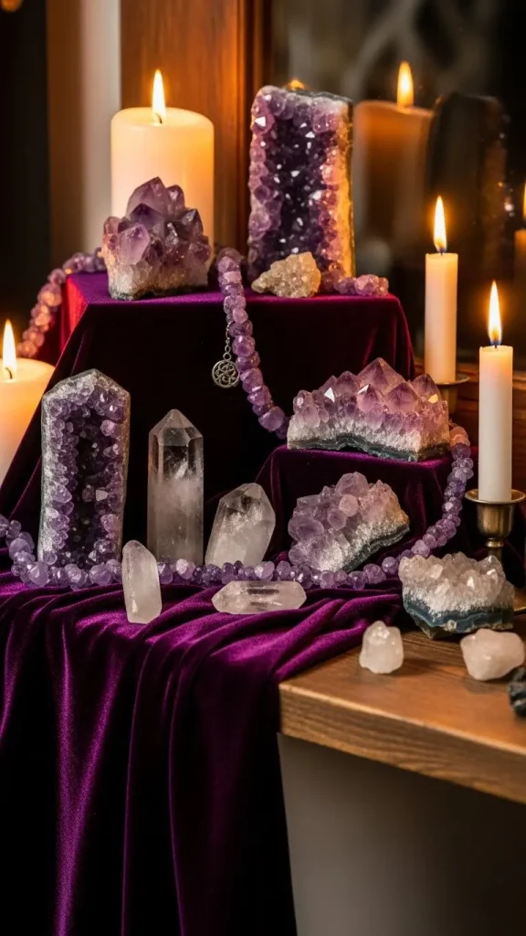 21 Practical Magic Aesthetic Home Decor | Enchanting Ideas for Mystical Spaces 7 Crystal Displays