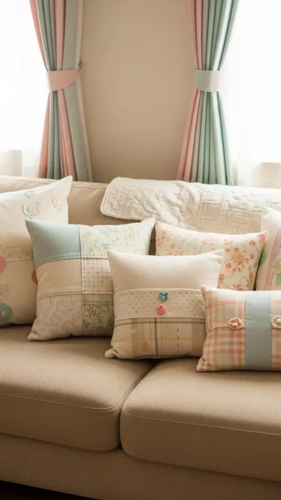 18 Aesthetic Home Decor DIY | Creative Ideas to Transform Your Space 7 Fabric-Covered Throw Pillows