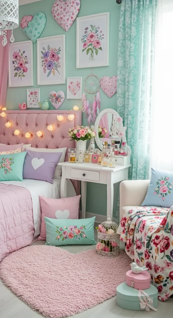 20 Girly Quirky Home Decor Ideas for Cute, Playful & Stylish Interiors 7 Floral & Heart-Themed Decor Accents