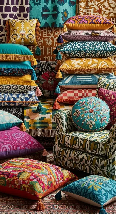 24 Eclectic Quirky Home Decor | Creative Ideas for a Unique Home 7 Layered Textiles - Cushions & Throws