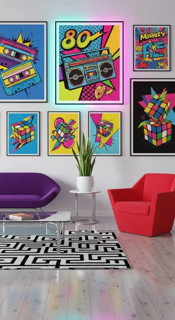 20 80s Aesthetic Home Decor | Retro & Vibrant Ideas 8 Bold Artwork & Posters