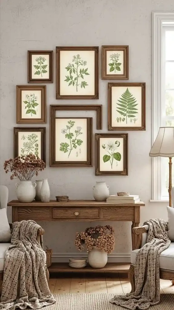 18 Charming Grandmacore Wall Decor Ideas for a Cozy Vintage Home 8 Botanical Illustration Prints