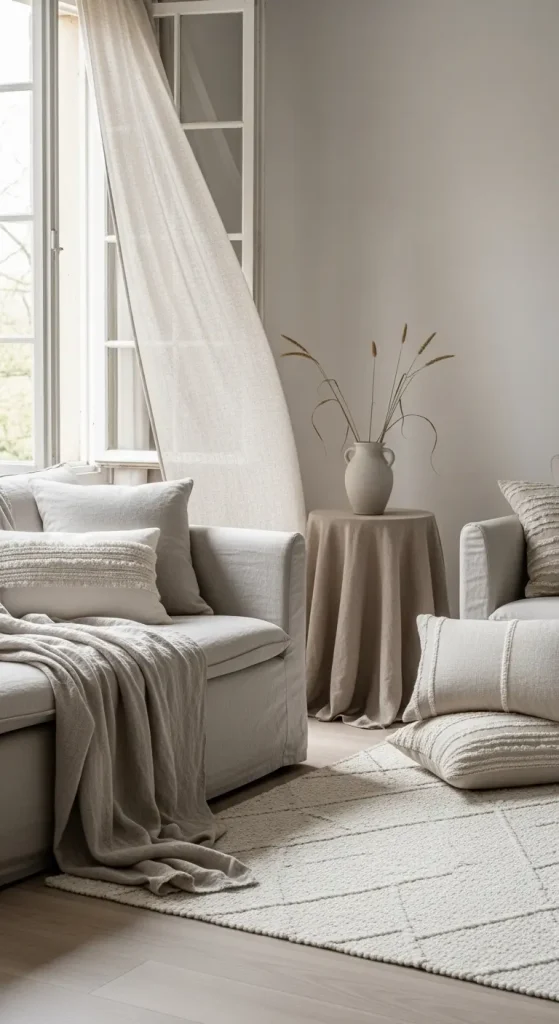 22 Beige Aesthetic Home Decor | Minimal & Cozy Ideas 8 Linen & Cotton Fabrics