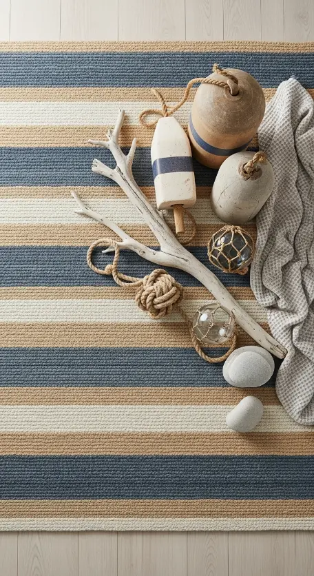 21 Fisherman Aesthetic Home Decor | Nautical & Coastal Ideas 8 Nautical Rugs & Floor Mats