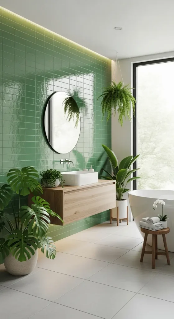 19 Green Aesthetic Home Decor | Fresh & Nature-Inspired Ideas 9 Green Bathroom Aesthetic