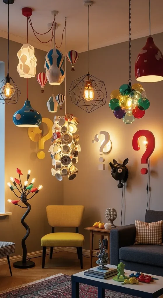 21 Quirky Home Decor Living Room Creative Ideas for a Unique & Stylish Space 9 Quirky Lighting Fixtures
