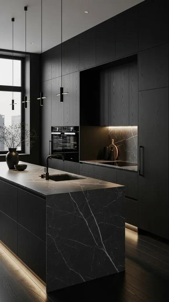 20 Black Aesthetic Home Decor | Dark & Stylish Ideas 10 Black Kitchen Cabinets