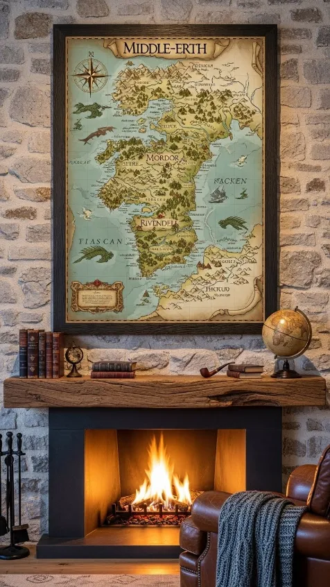 21 LOTR Aesthetic Home Decor | Magical Ideas Inspired by Middle-Earth 10 9. Middle Earth Map Wall Decor