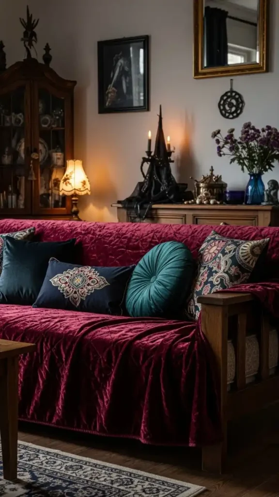 19 Witch Aesthetic Home Decor | Magical Ideas for Mystical Interiors 10 Velvet Textiles