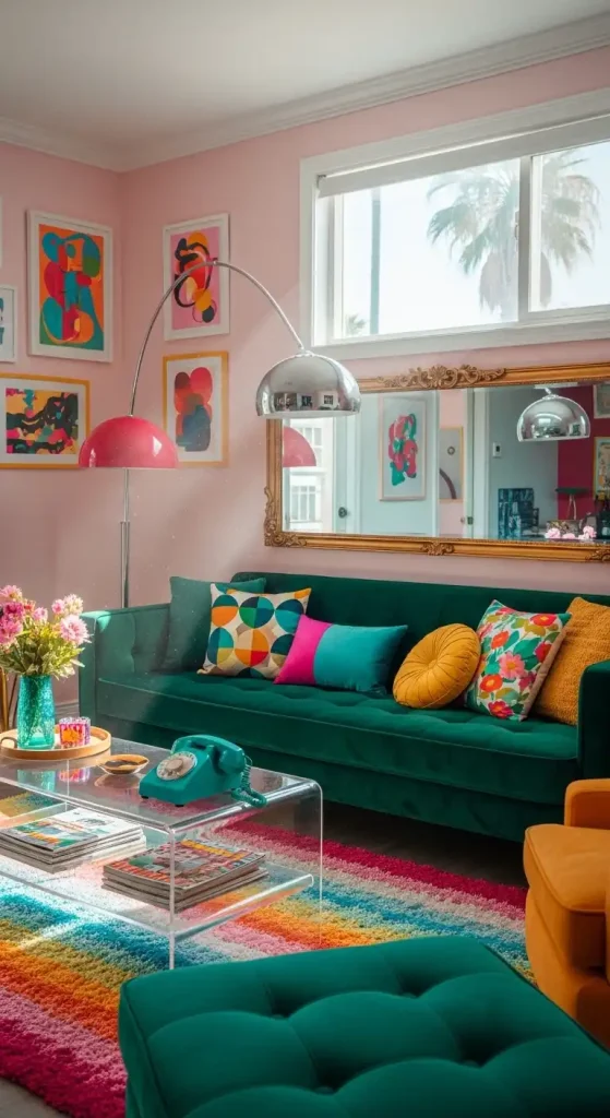 20 80s Aesthetic Home Decor | Retro & Vibrant Ideas 10 Velvet Upholstery