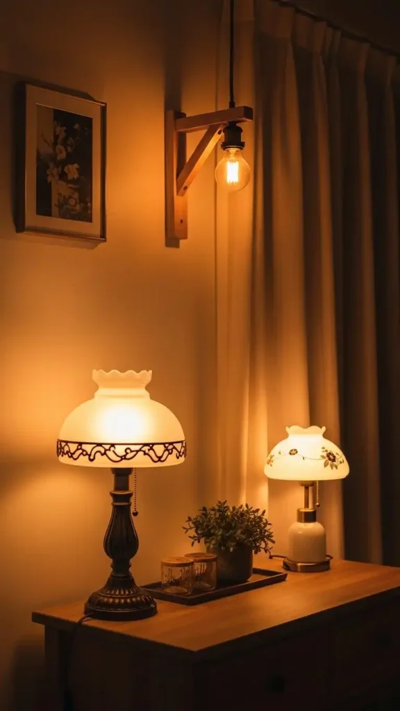 21 Grandmacore Home Interior Ideas for a Cozy, Vintage-Inspired House 10 Warm Ambient Interior Lighting