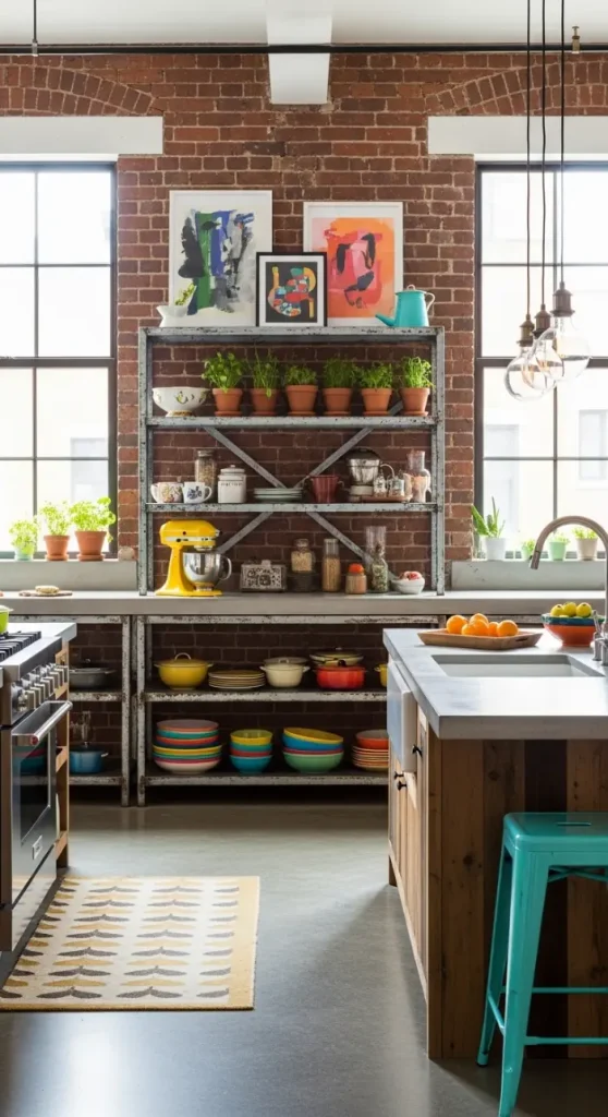 21 Industrial Quirky Home Decor | Creative Ideas for Bold Urban Interiors 11 Industrial Kitchen with Fun Details