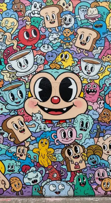 19 Quirky Home Decor Painting Ideas That Add Creative Energy & Bold Personality 12 Cartoon or Illustration Wall Paintings