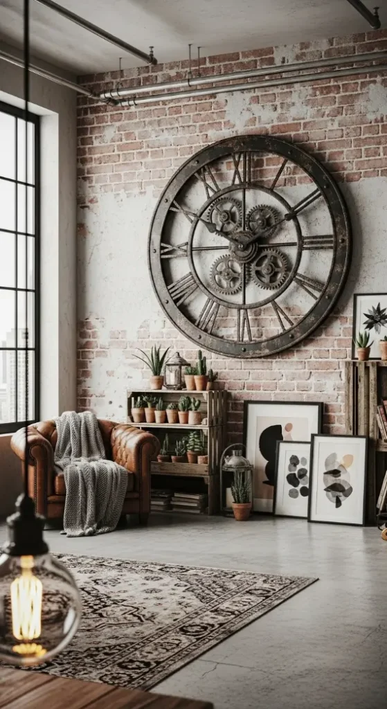 21 Industrial Quirky Home Decor | Creative Ideas for Bold Urban Interiors 12 Oversized Industrial Clocks as Statement Pieces