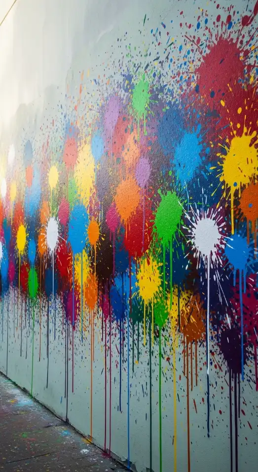 19 Quirky Home Decor Painting Ideas That Add Creative Energy & Bold Personality 13 Paint-Splatter Art for Creative Space