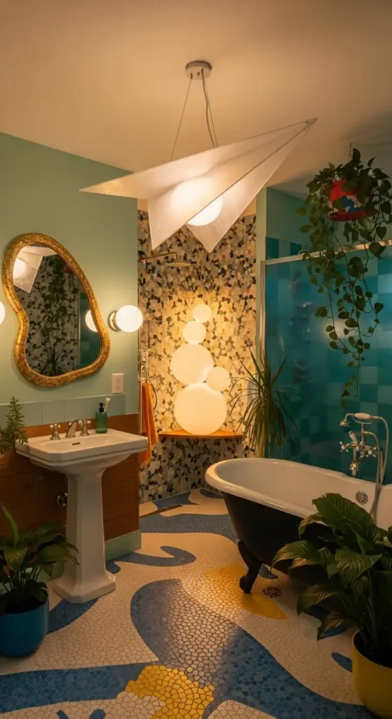 22 Bold & Inspiring Quirky Home Decor Bathroom Ideas for a Fun and Creative Space 14 Whimsical Lighting Fixtures