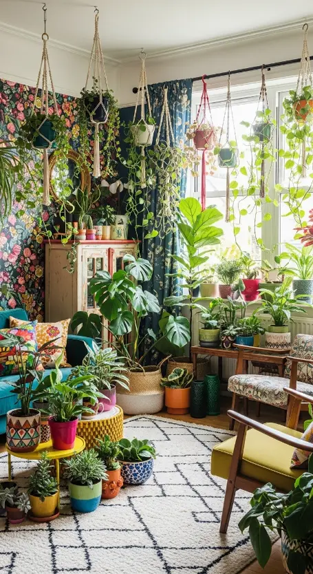 21 Maximalist Quirky Home Decor Ideas to Transform Your Space 15 Indoor Plant Clusters with Varied Heights
