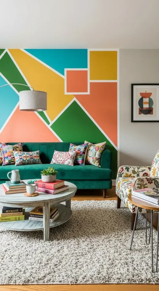 19 Quirky Home Decor Painting Ideas That Add Creative Energy & Bold Personality 17 Color-Blocked Wall Painting Ideas
