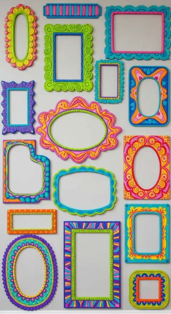 19 Quirky Home Decor Painting Ideas That Add Creative Energy & Bold Personality 18 Hand-Painted Frames and Borders