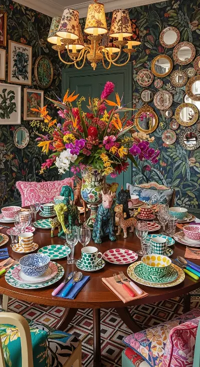 21 Maximalist Quirky Home Decor Ideas to Transform Your Space 20 Bold and Patterned Tableware & Accessories