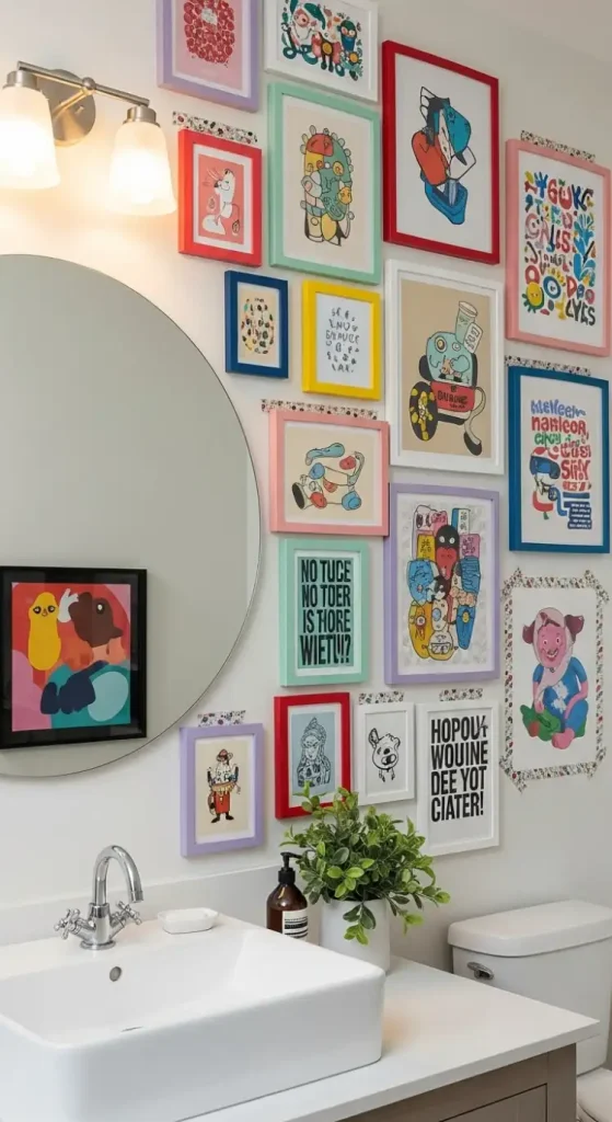 22 Bold & Inspiring Quirky Home Decor Bathroom Ideas for a Fun and Creative Space 3 Funky Bathroom Wall Art Prints