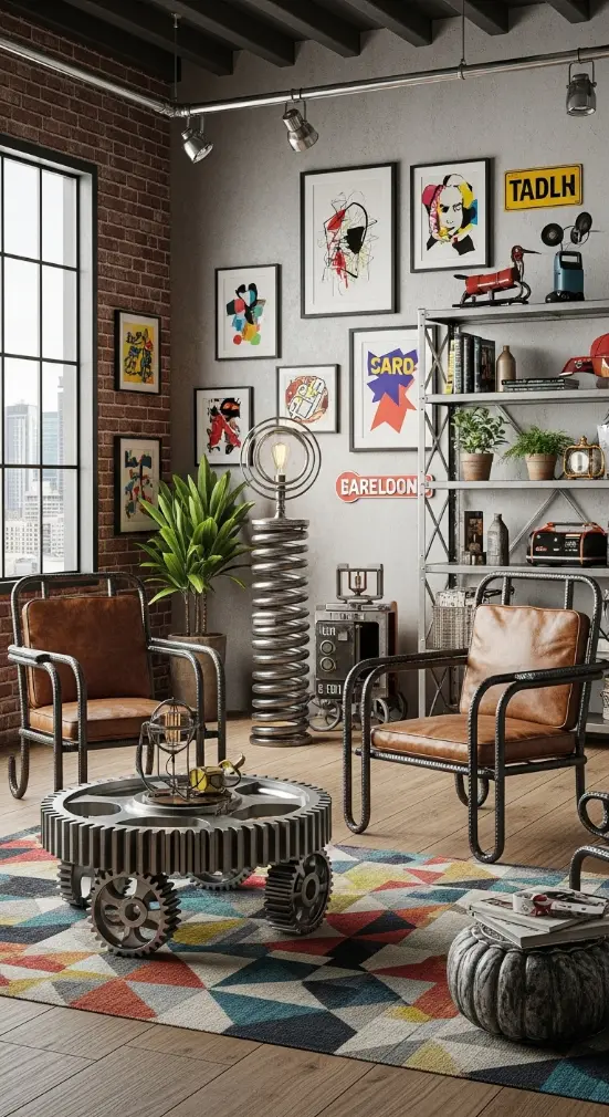 21 Industrial Quirky Home Decor | Creative Ideas for Bold Urban Interiors 3 Metal Furniture with Playful Shapes