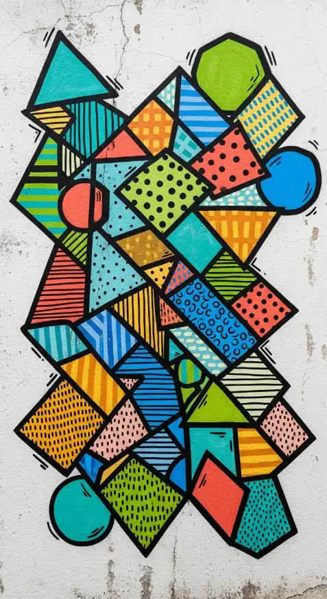 19 Quirky Home Decor Painting Ideas That Add Creative Energy & Bold Personality 4 Playful Geometric Painted Designs