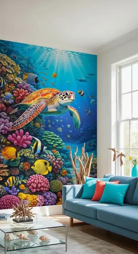 19 Quirky Home Decor Painting Ideas That Add Creative Energy & Bold Personality 5 Colorful Mural Art for Living Rooms
