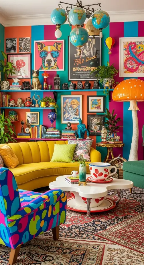 21 Maximalist Quirky Home Decor Ideas to Transform Your Space 5 Oversized Statement Furniture