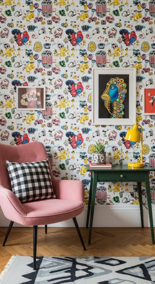 21 Maximalist Quirky Home Decor Ideas to Transform Your Space 7 Playful Wallpaper Designs