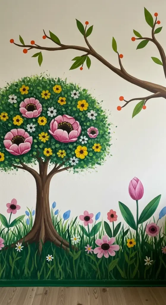 19 Quirky Home Decor Painting Ideas That Add Creative Energy & Bold Personality 10 Whimsical Nature-Inspired Wall Paintings