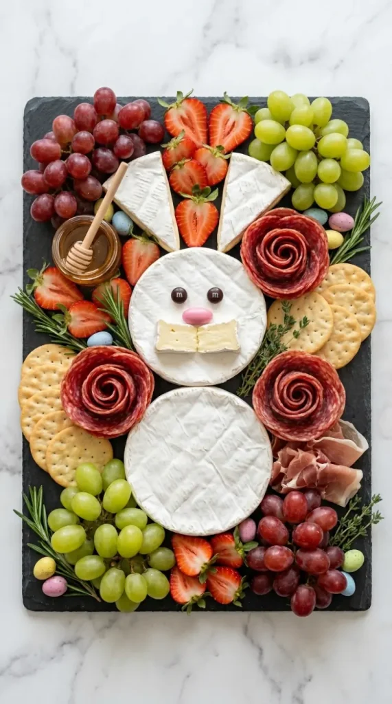 20 Cutest Easter Home Decor Bunny Charcuterie Board 1 Classic Brie Bunny Head and Body Board