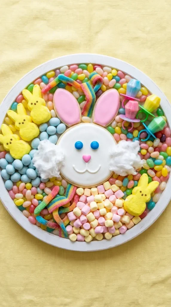 20 Cutest Easter Home Decor Bunny Charcuterie Board 11 Kids Easter Candy and Cookie Bunny Board