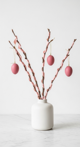 22 Cutest Easter Home Decor Easter Tree Statement Piece 18 Ribbon-Wrapped Branch Easter Tree