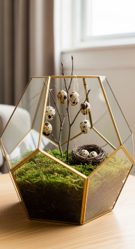 22 Cutest Easter Home Decor Easter Tree Statement Piece 20 Easter Tree Centerpiece Inside a Glass Terrarium