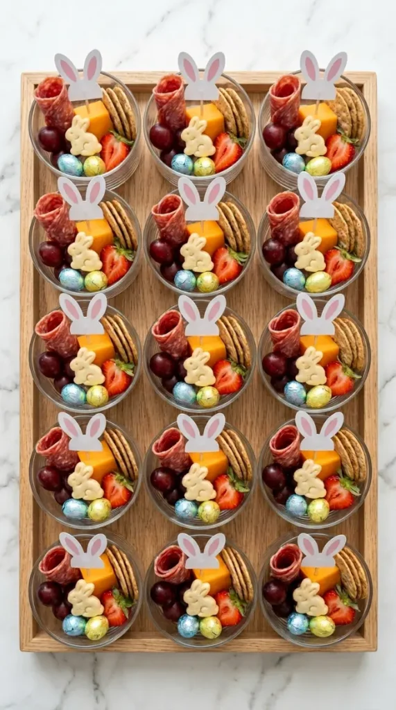 20 Cutest Easter Home Decor Bunny Charcuterie Board 20 Mini Individual Easter Bunny Charcuterie Cups